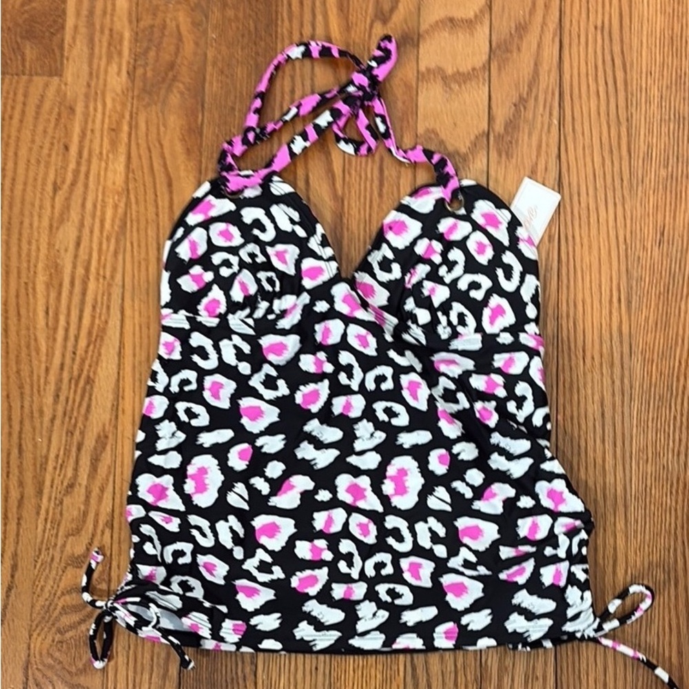 Trendy Black and Pink Halter Top